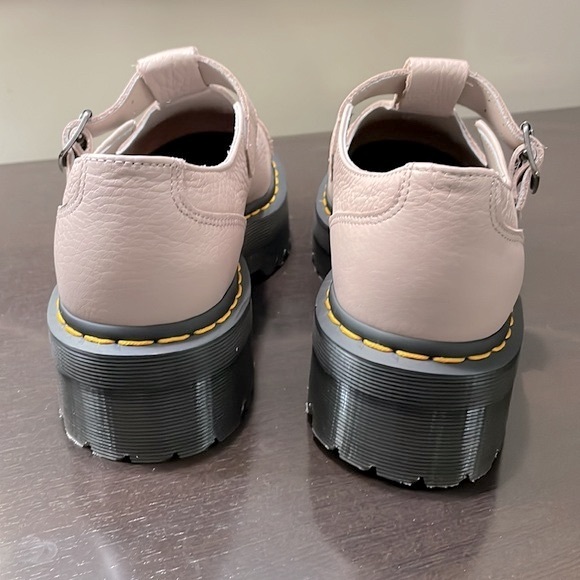 Dr. Martens Unisex Bethan Pisa Leather Platform Mary Jane Shoes Vintg Taupe NEW - Picture 5 of 10